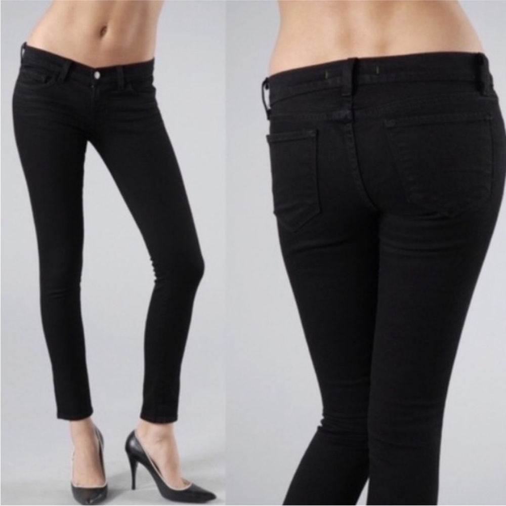 J Brand Skinny Jett Sleek Black Mid Rise Jeans sz 29